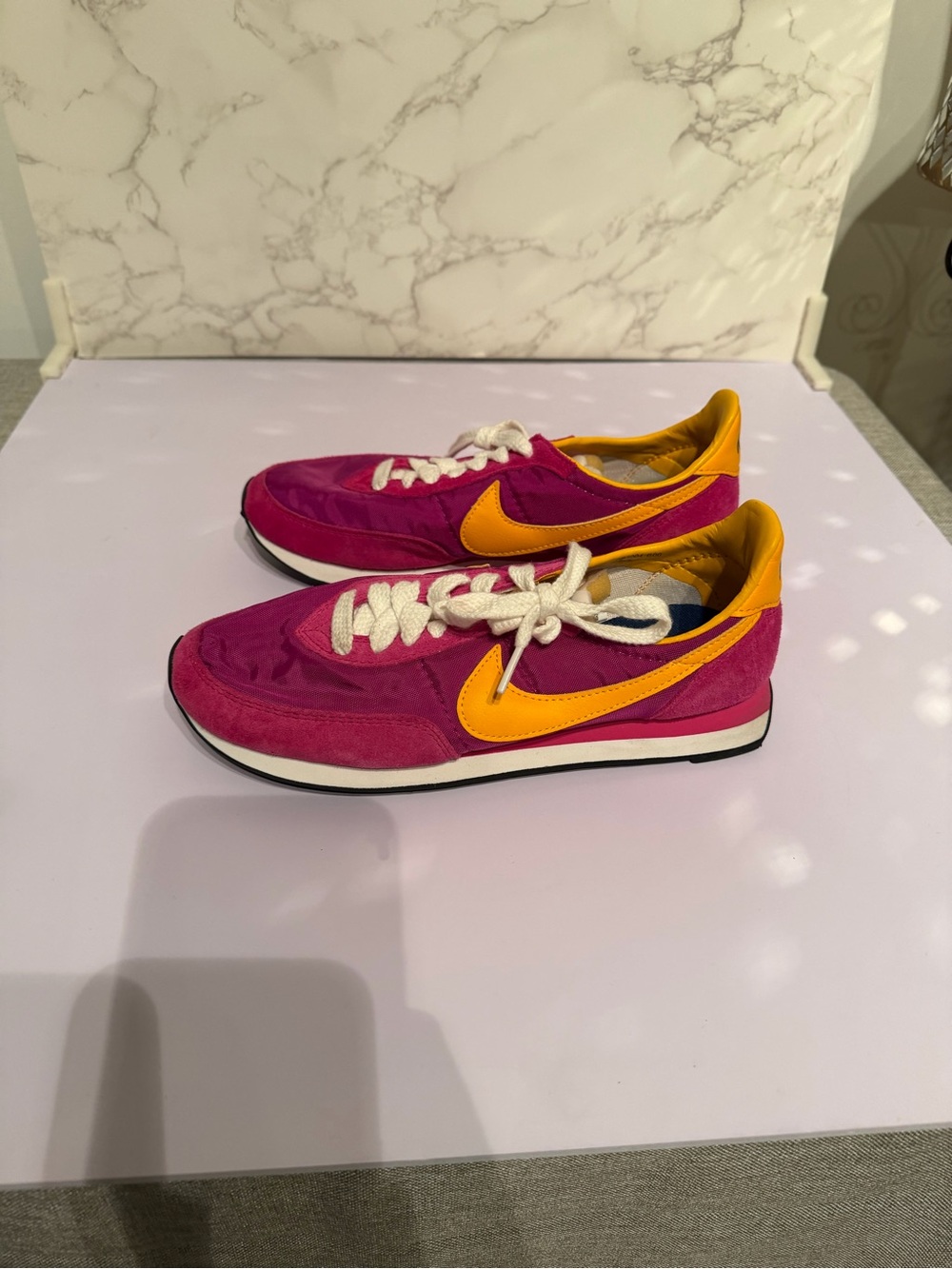 Nike Women’s Pink & Yellow Retro Running Sneakers